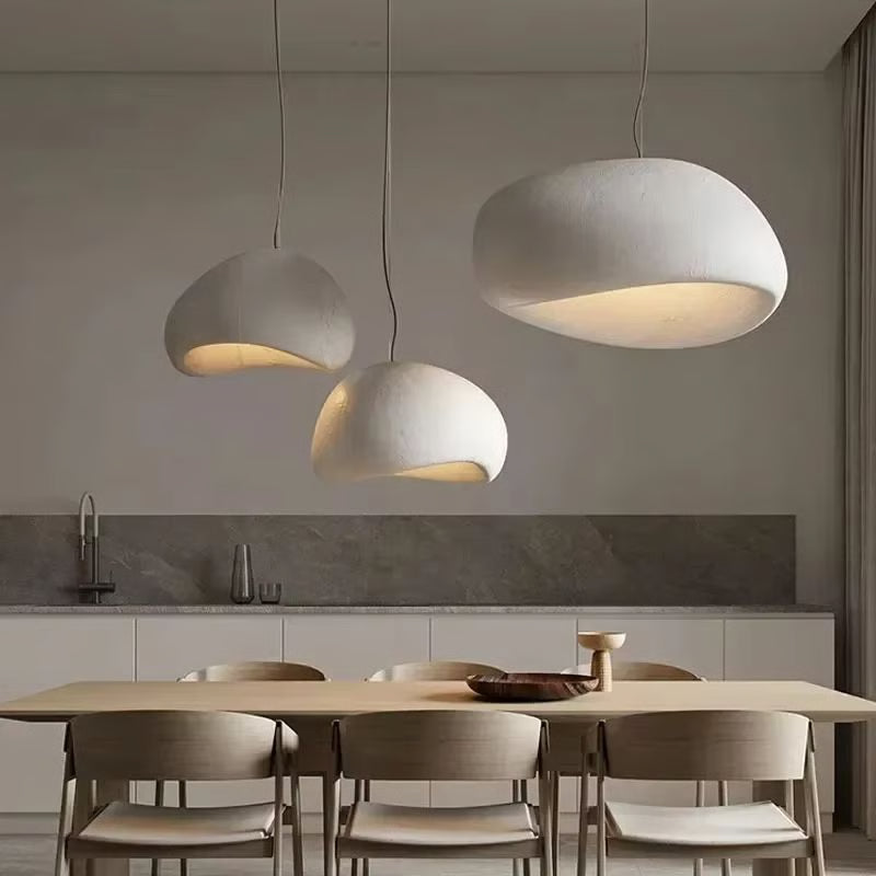 Nordic Wabi-Sabi Pendant Light – Minimalist E27 LED Hanging Lamp for Dining Room, Bedroom & Loft Interiors