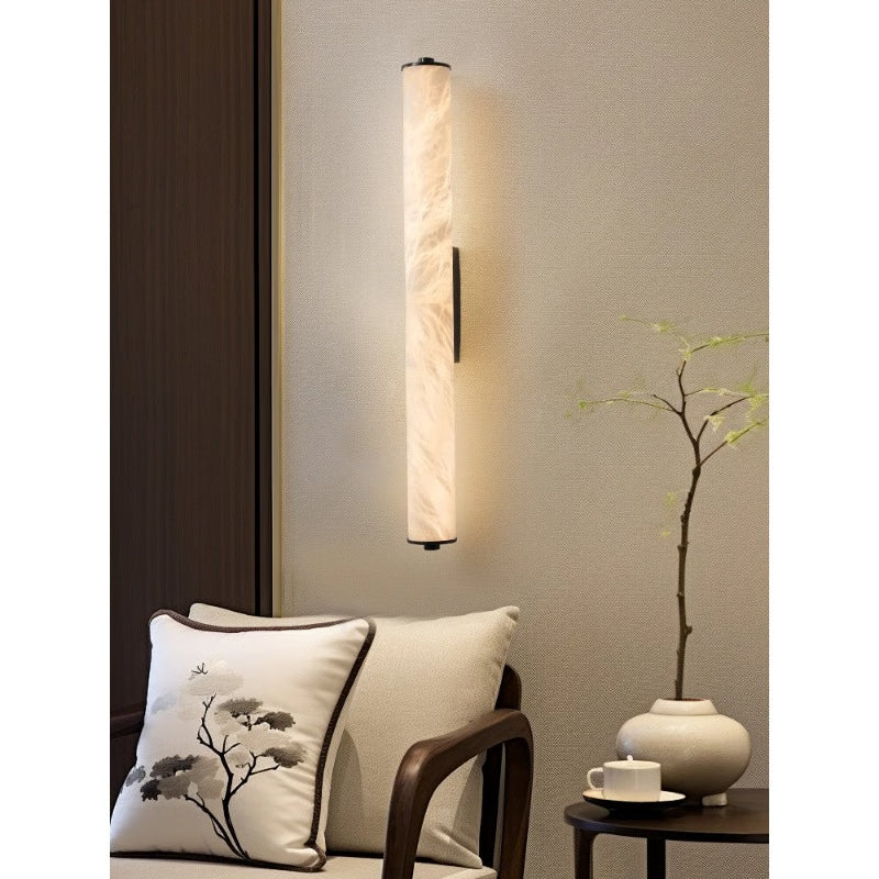 Luxury Full Copper Snowflake Marble LED Wall Lamp, Modern Spanish Natural Light for Living Room, Bedroom, Bedside
