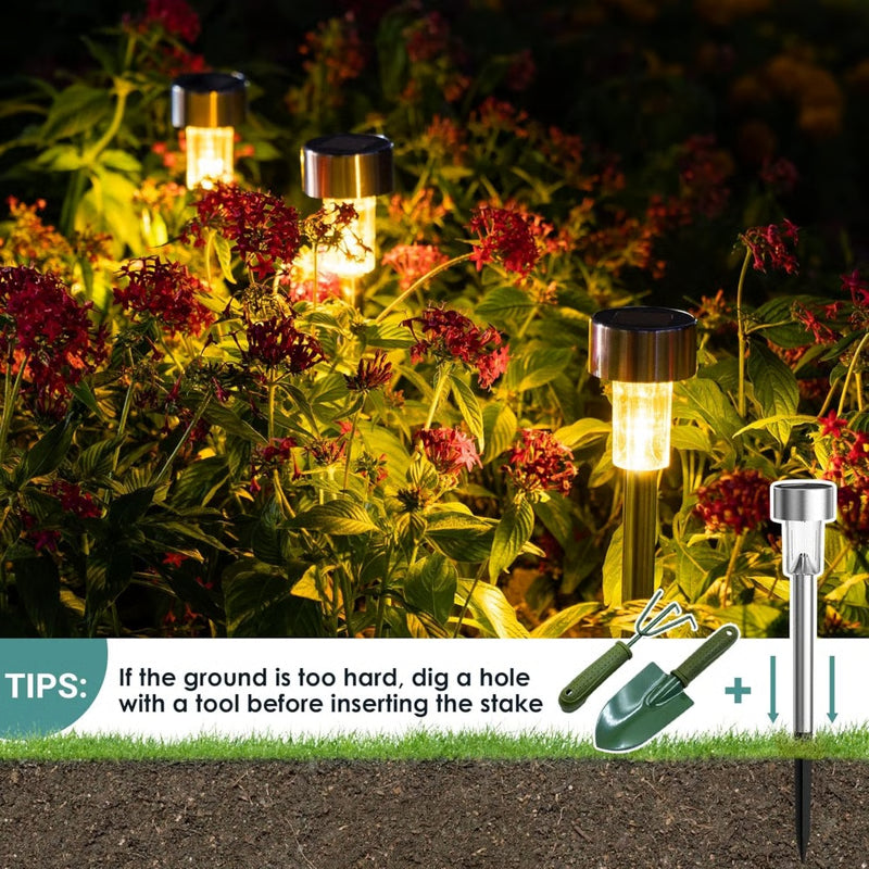 LED Light for Yard, Solar Powered Waterproof Landscape Path Solar Lights Outdoor Garden Lamp