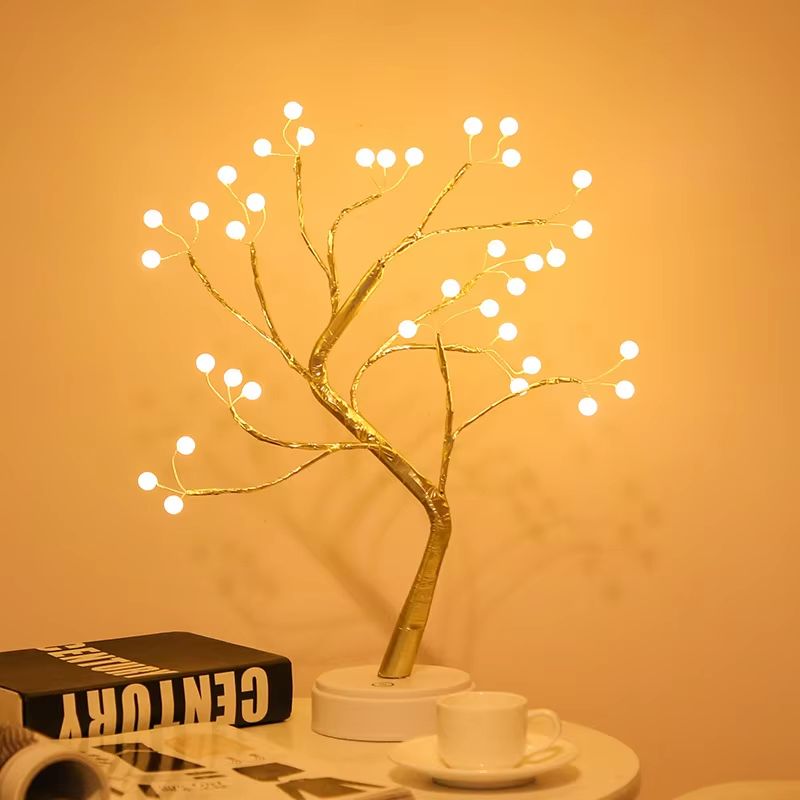LED Rose Leaf Table Lamp – USB Fairy Light Night Lamp for Home & Party Decoration