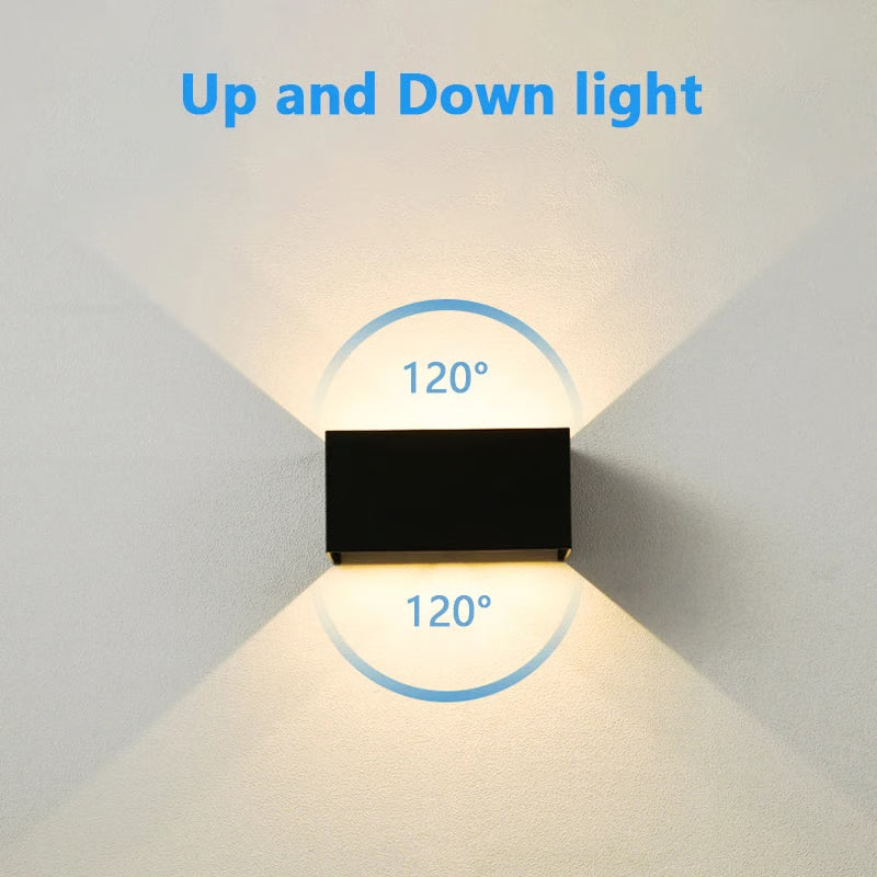 Waterproof LED Outdoor Wall Lamps, Motion Sensor, Adjustable Wall Light, Black/White Indoor/Outdoor Lighting