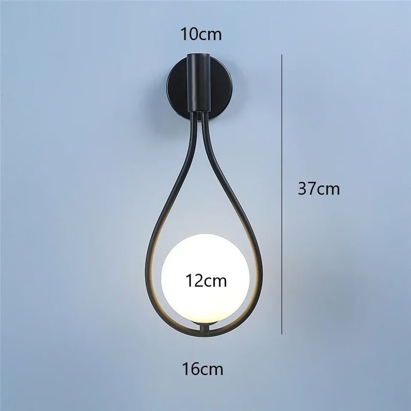 Luxury Gold Sconce Modern Glass Ball Wall Light for Bedroom, Living Room, Bedside, Staircase, Aisle, Nordic Indoor Wall