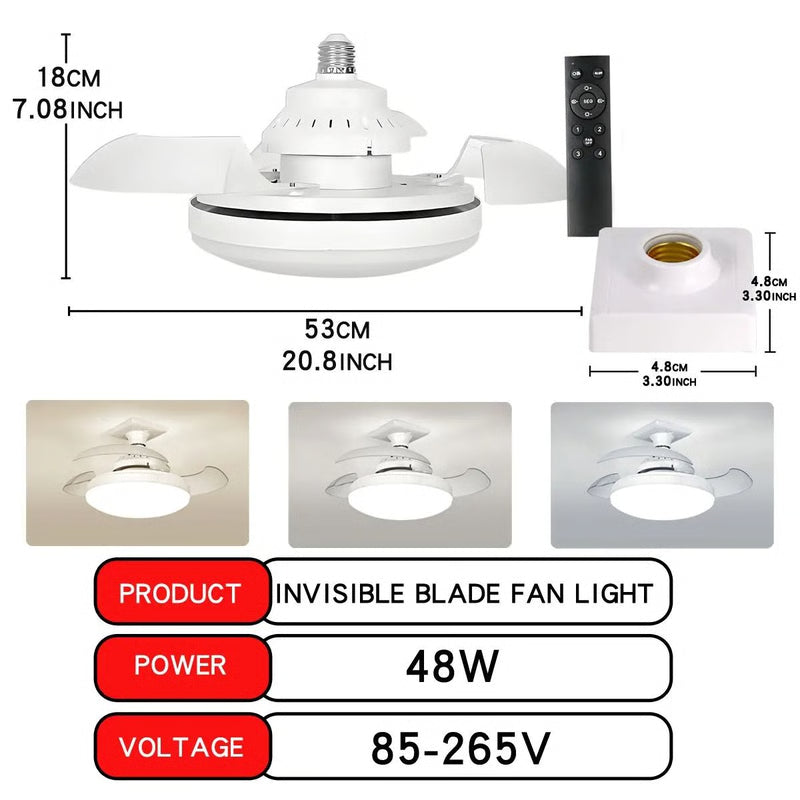 LED Ceiling Fan Light with Remote Control and Adjustable Brightness