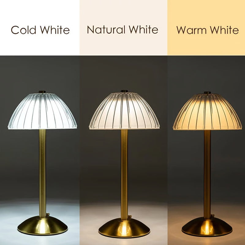 LED Curved Shade Decorative Rechargeable Bar & Table Lamp