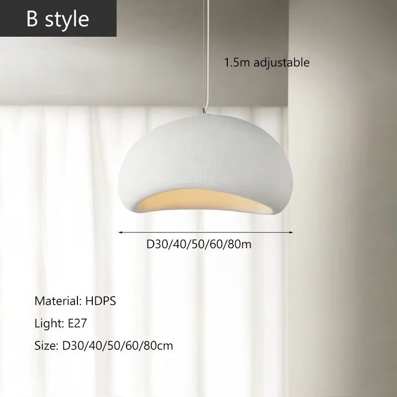 Nordic Wabi-Sabi Pendant Light – Minimalist E27 LED Hanging Lamp for Dining Room, Bedroom & Loft Interiors