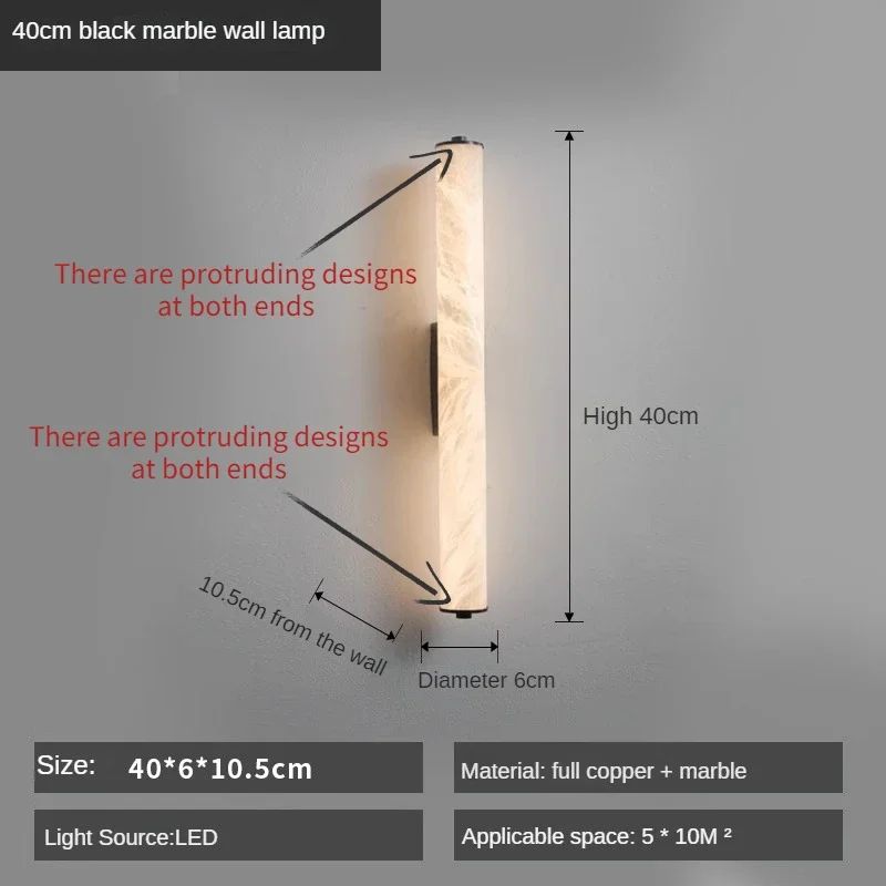 Luxury Full Copper Snowflake Marble LED Wall Lamp, Modern Spanish Natural Light for Living Room, Bedroom, Bedside