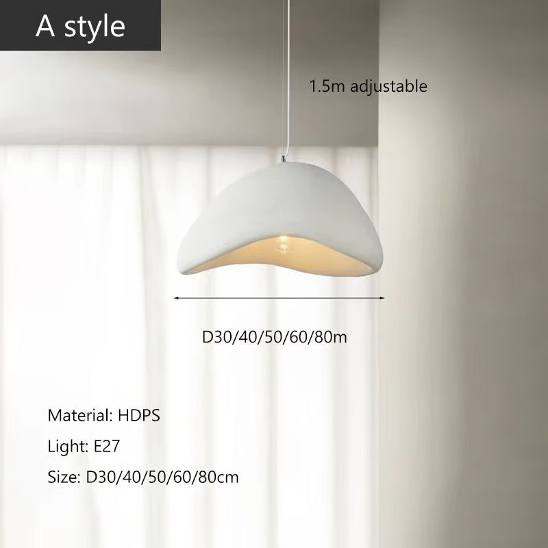 Nordic Wabi-Sabi Pendant Light – Minimalist E27 LED Hanging Lamp for Dining Room, Bedroom & Loft Interiors