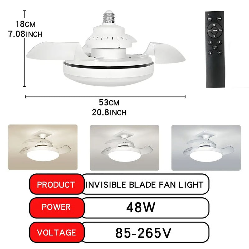 LED Ceiling Fan Light with Remote Control and Adjustable Brightness