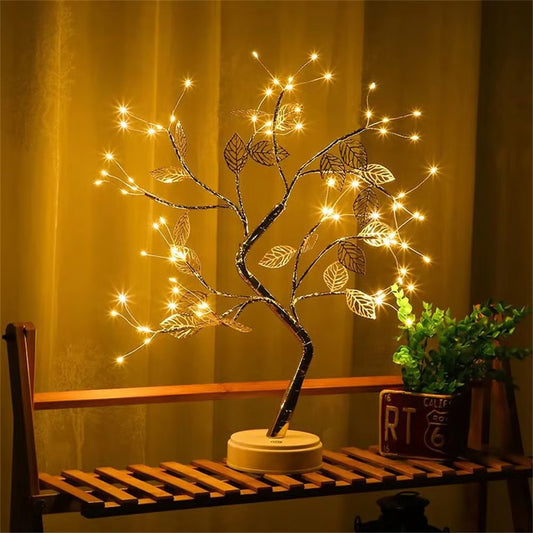 LED Rose Leaf Table Lamp – USB Fairy Light Night Lamp for Home & Party Decoration