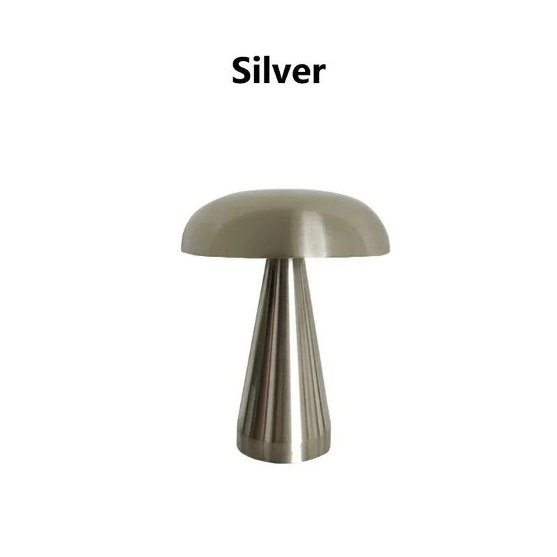 Retro Mushroom LED Table Lamp with Touch Sensor and Rechargeable Design
