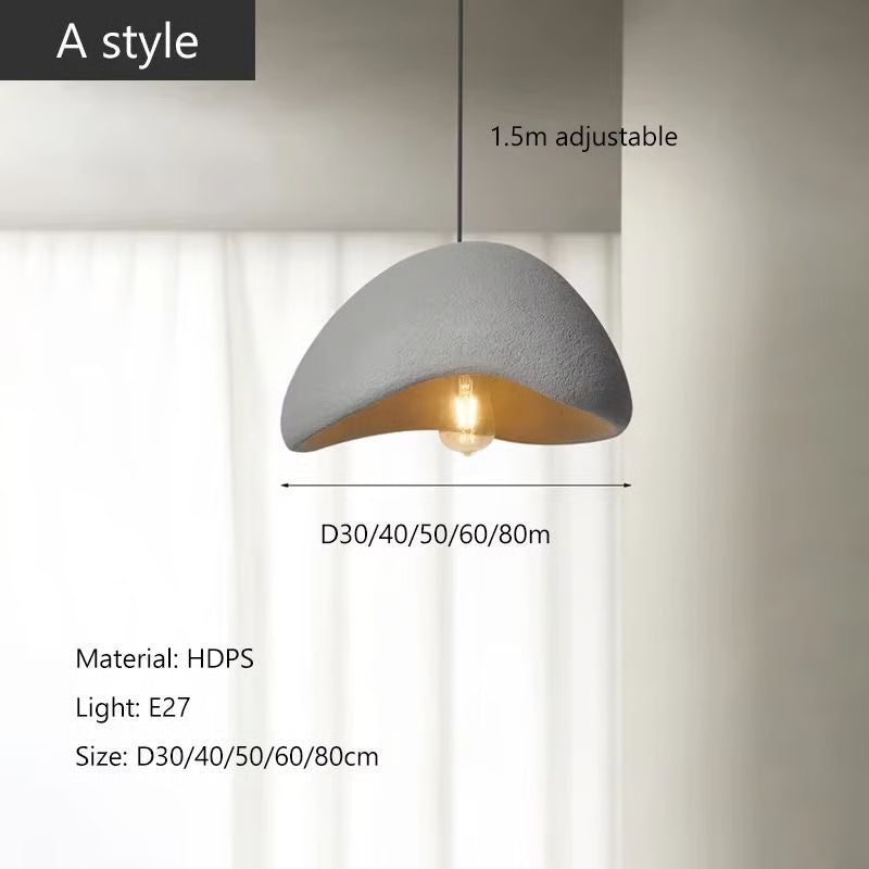 Nordic Wabi-Sabi Pendant Light – Minimalist E27 LED Hanging Lamp for Dining Room, Bedroom & Loft Interiors