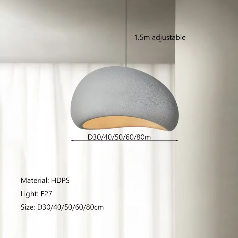 Nordic Wabi-Sabi Pendant Light – Minimalist E27 LED Hanging Lamp for Dining Room, Bedroom & Loft Interiors