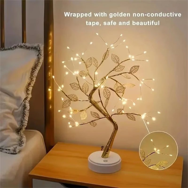LED Rose Leaf Table Lamp – USB Fairy Light Night Lamp for Home & Party Decoration