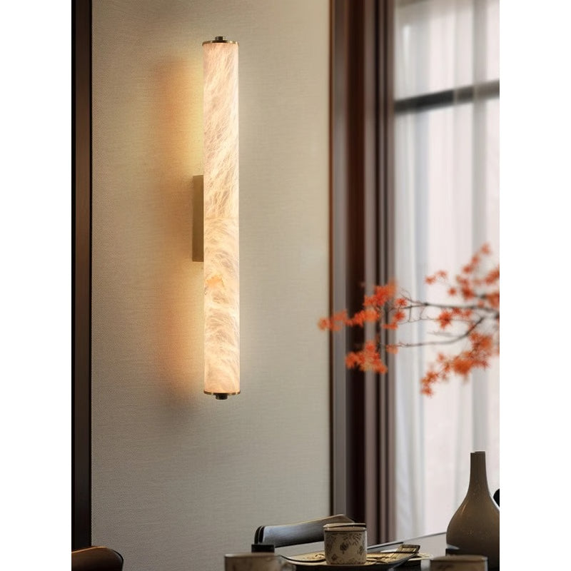Luxury Full Copper Snowflake Marble LED Wall Lamp, Modern Spanish Natural Light for Living Room, Bedroom, Bedside