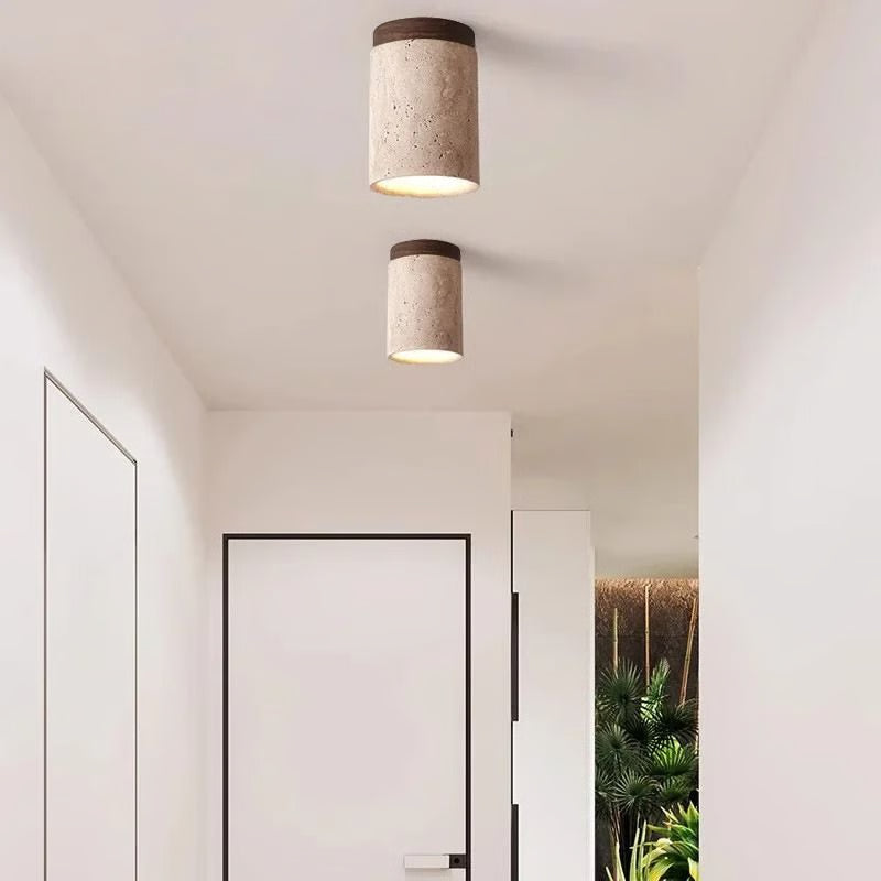 Modern Travertine Ceiling Lamp