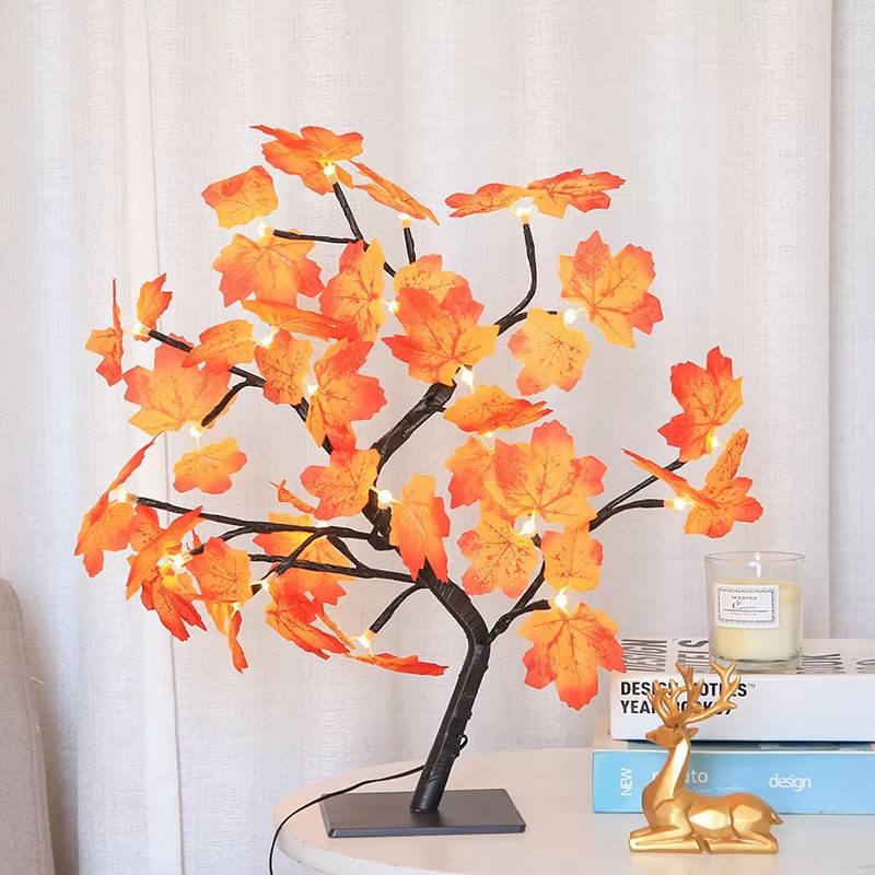 LED Rose Leaf Table Lamp – USB Fairy Light Night Lamp for Home & Party Decoration